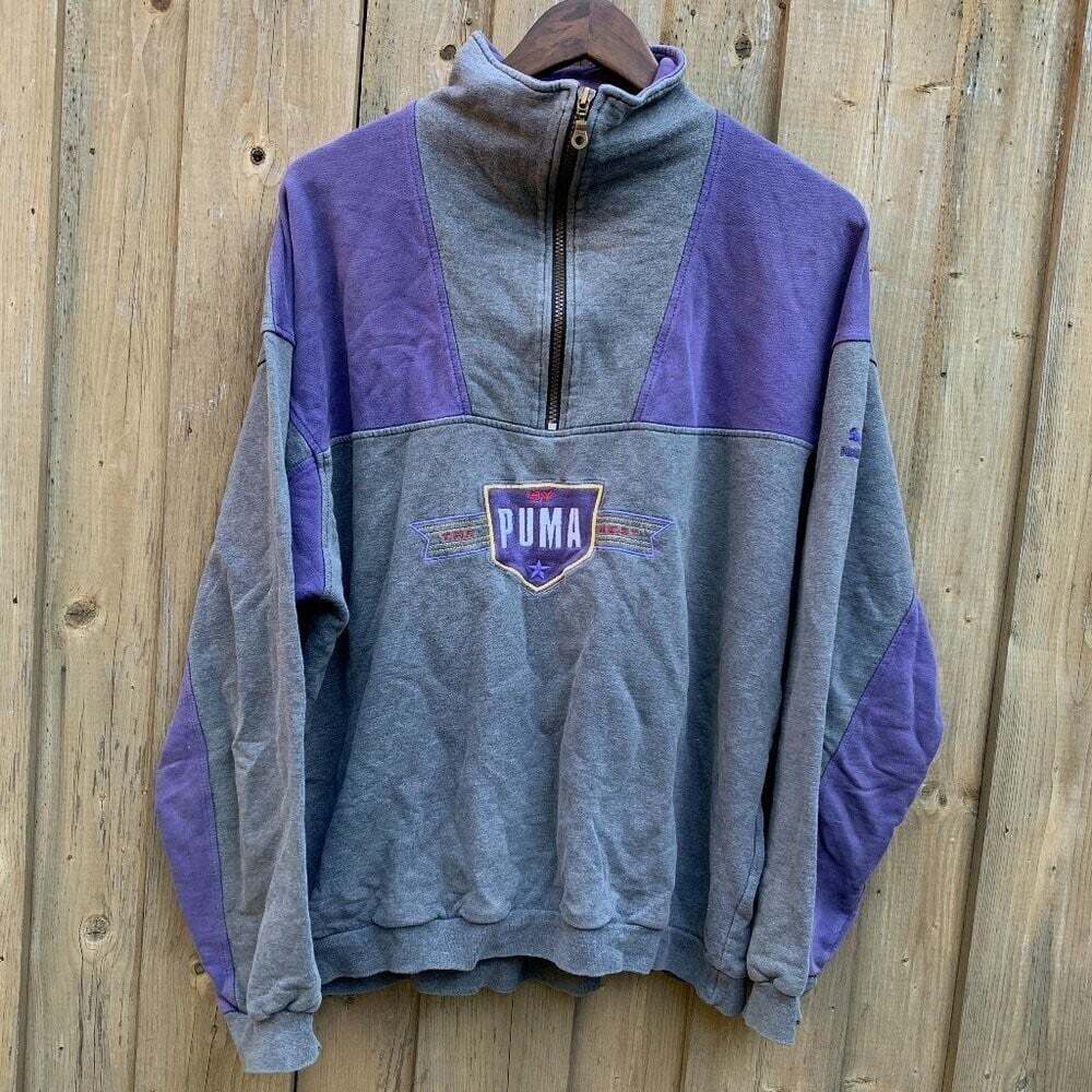 Vintage 90s Puma Colorblock Half Zip Jacket XL